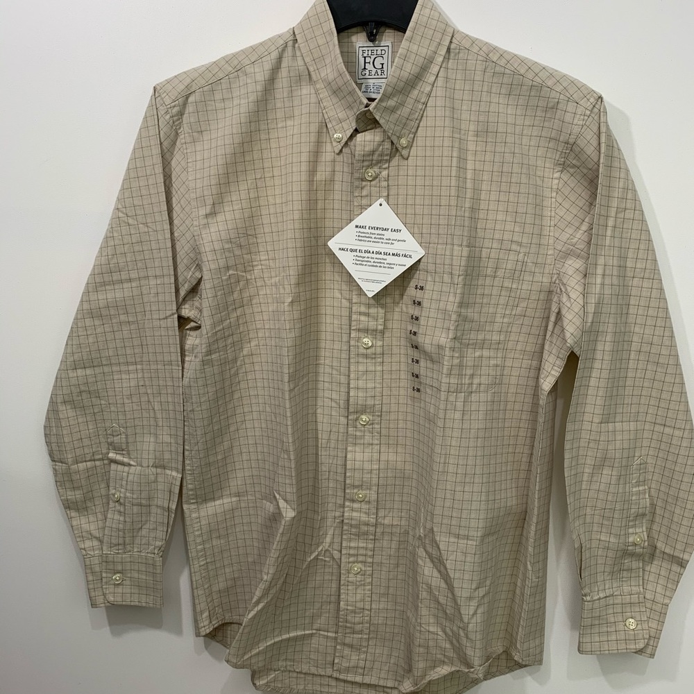 Field Gear S Cotton twine plaid dress shirt